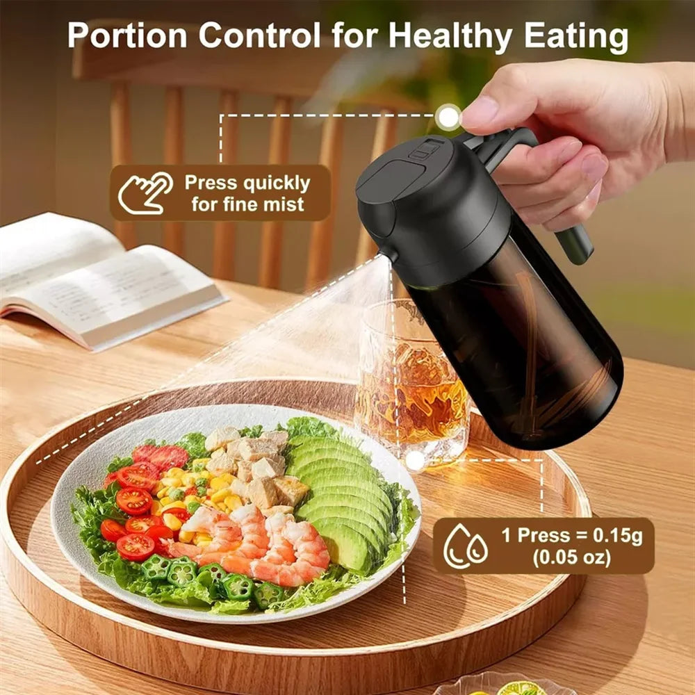 2-In-1 Glass Oil Dispenser & Sprayer - 16Oz/470Ml Leakproof Olive Oil Sprayer Bottle for Cooking, Air Fryer, BBQ, Baking, Salad