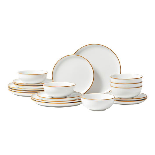 18 Piece White Ceramic Dinnerware Set