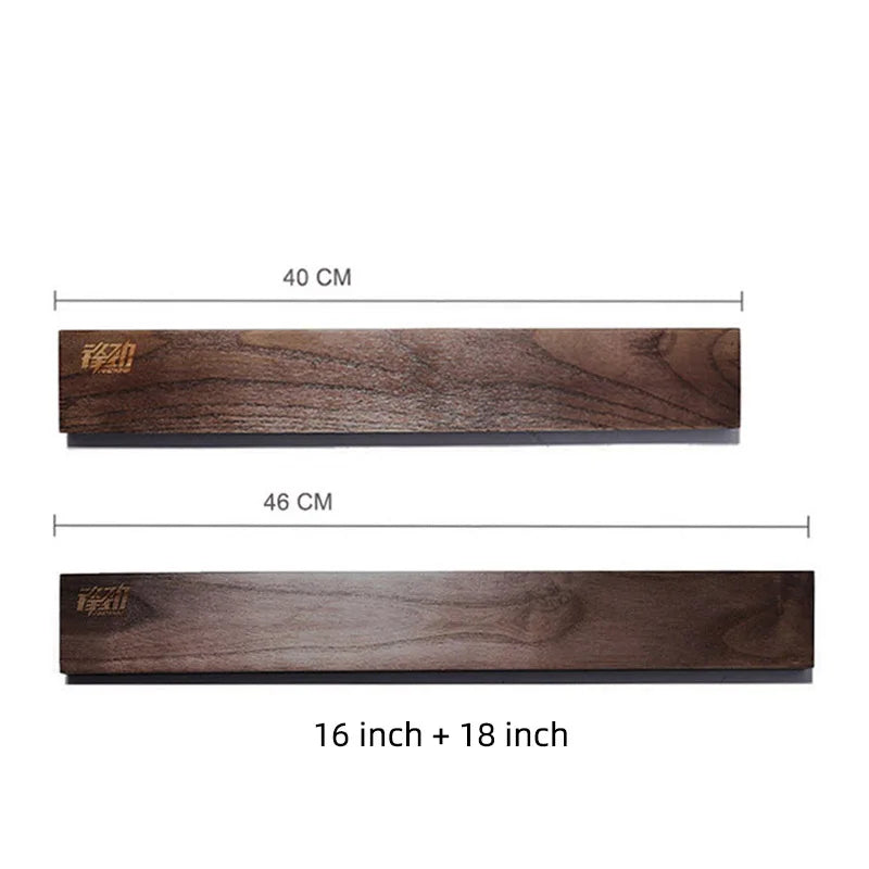 New Design  Powerful Magnetic Knife Strip Handmade Acacia Wood Knives Holder Wall Mount Block 3Pcs 12' 16' 18 Inch Rack