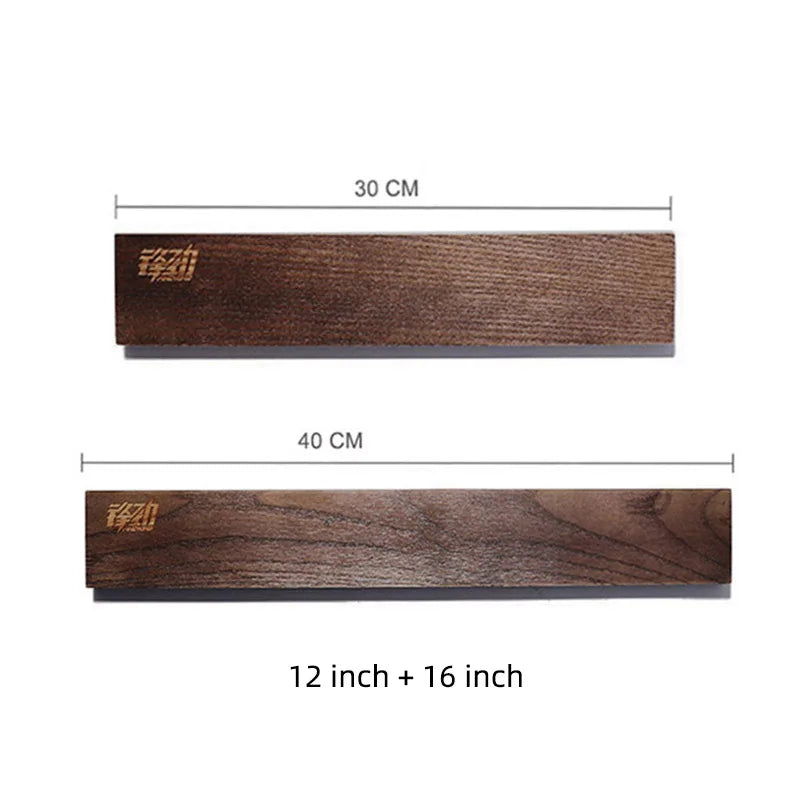New Design  Powerful Magnetic Knife Strip Handmade Acacia Wood Knives Holder Wall Mount Block 3Pcs 12' 16' 18 Inch Rack