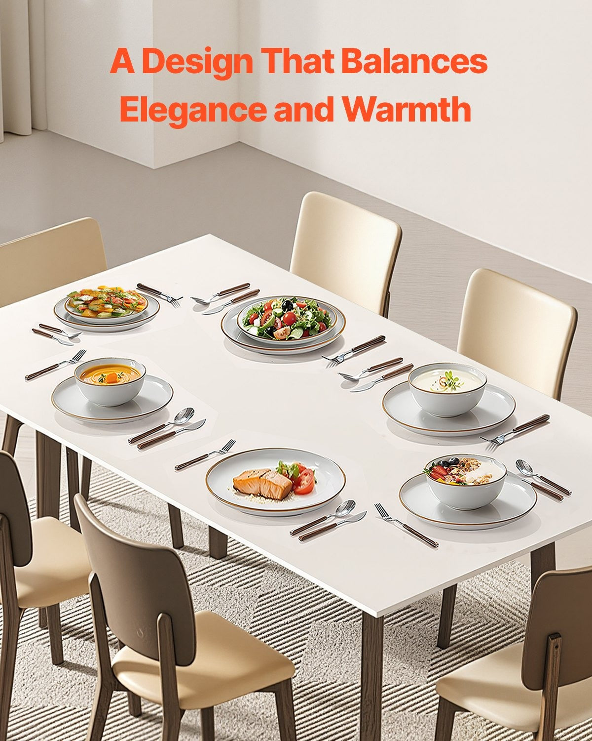 18 Piece White Ceramic Dinnerware Set